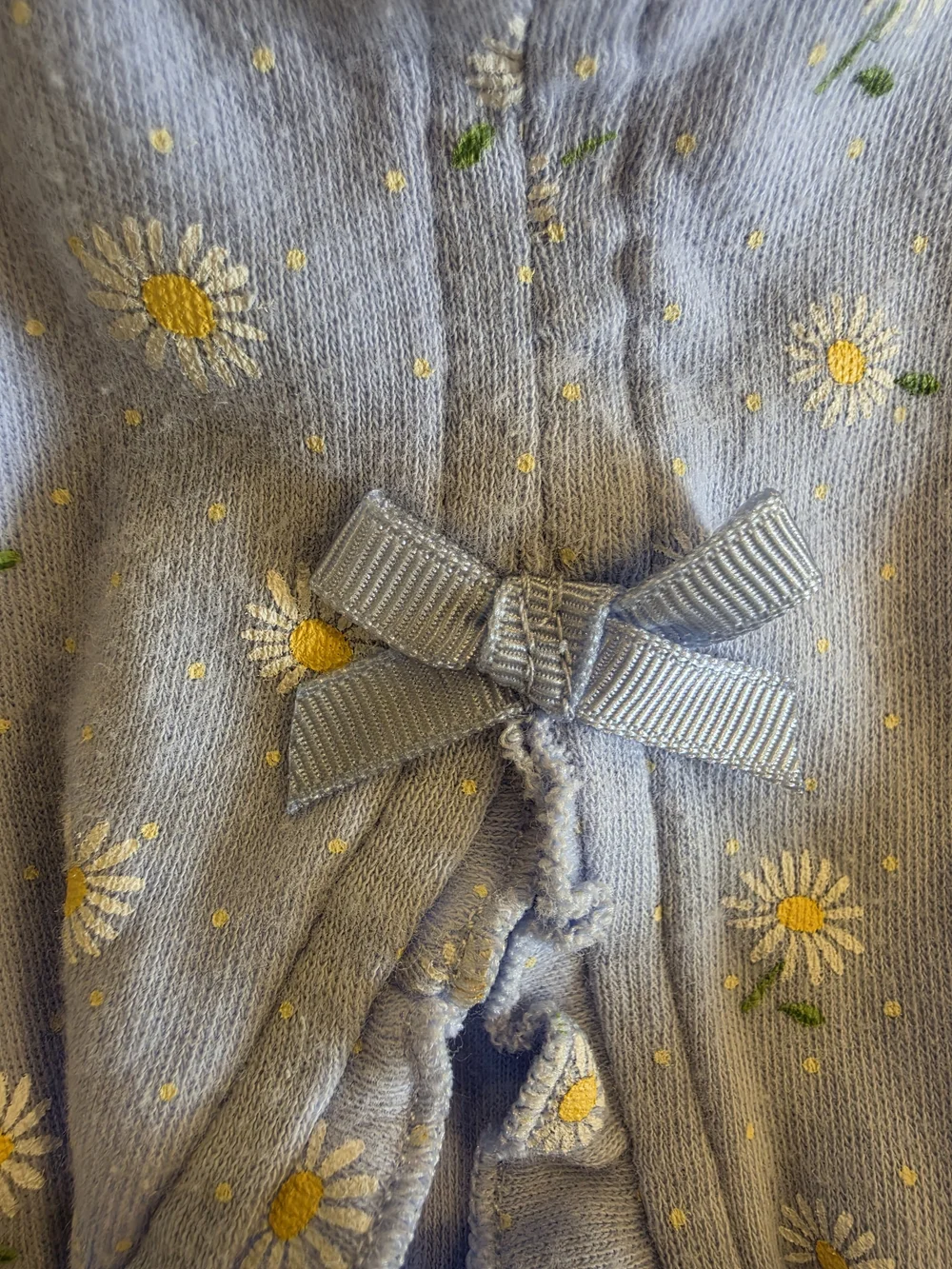 First Impressions Light Blue Daisy Embroidered Romper with White Collar